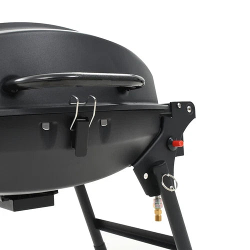 Barbecue à Gaz Portatif 2 Zone de Cuisson Noir Terrasse Grill de Jardin