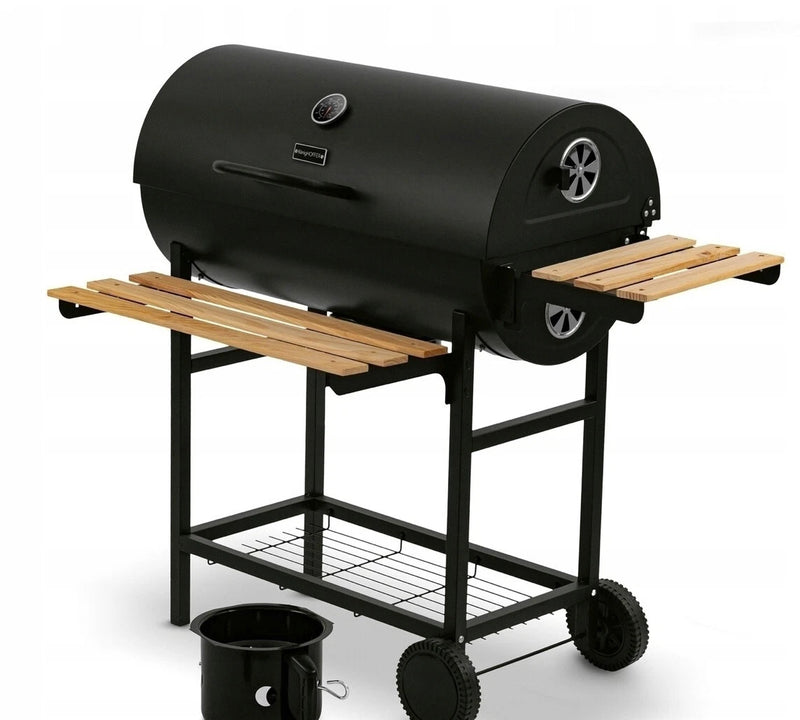 Barbecue de jardin au charbon de bois avec étagères 108 x 65 cm, grand barbecue