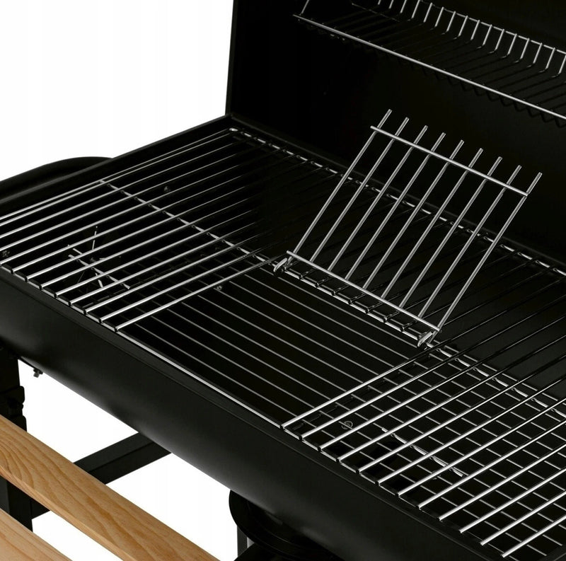 Barbecue de jardin au charbon de bois avec étagères 108 x 65 cm, grand barbecue