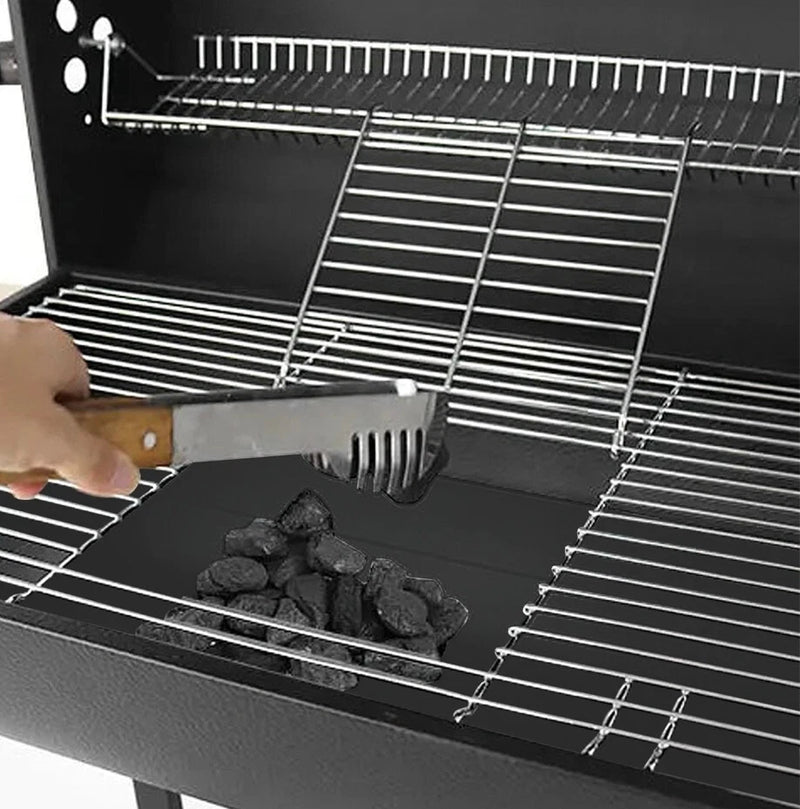 Barbecue de jardin au charbon de bois avec étagères 108 x 65 cm, grand barbecue