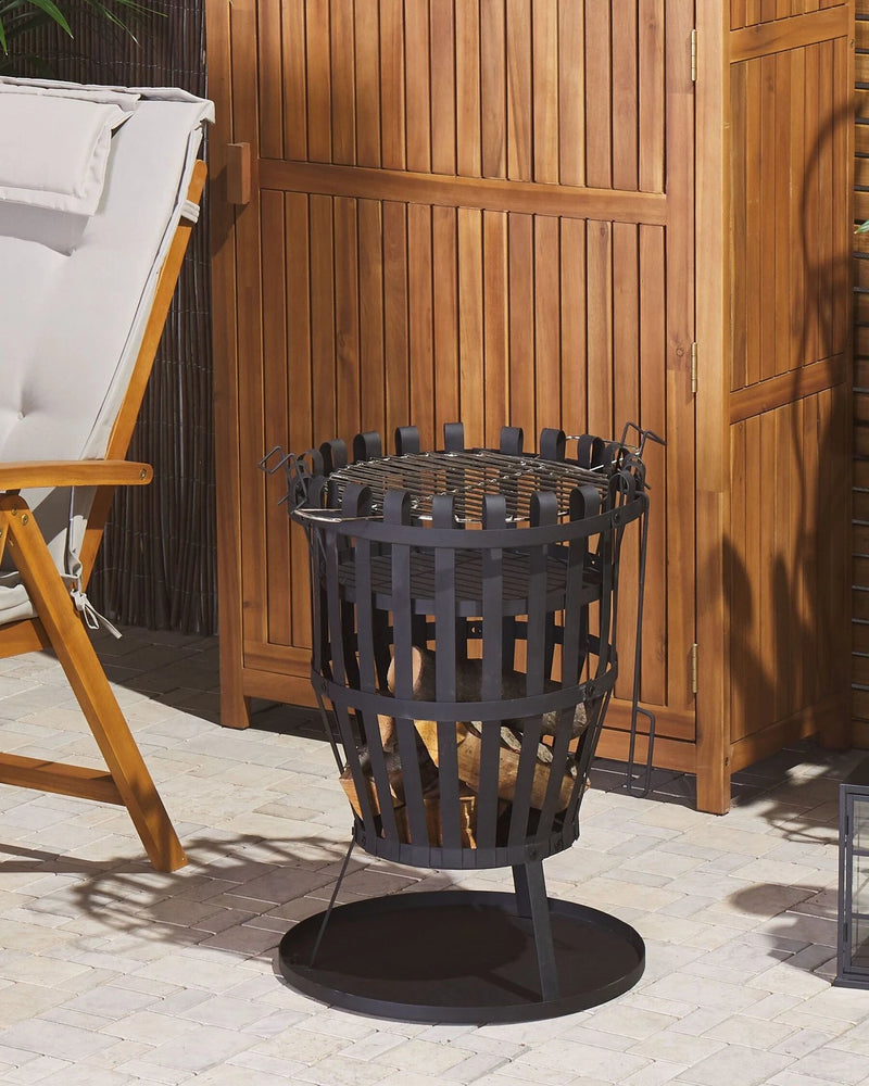 Beliani  Brasero avec Barbecue Pulo en Acier, Noir