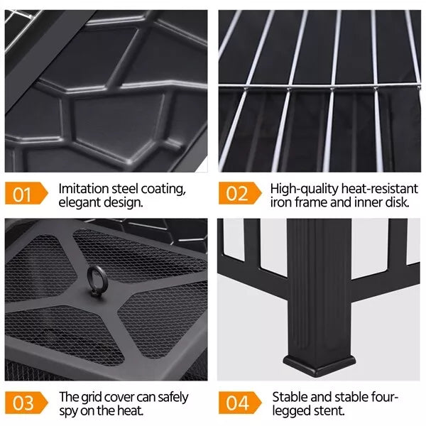 Brasero Exterieur Jardin Terrasses Brasero pour Fête Foyer Poêle Chauffant Noir