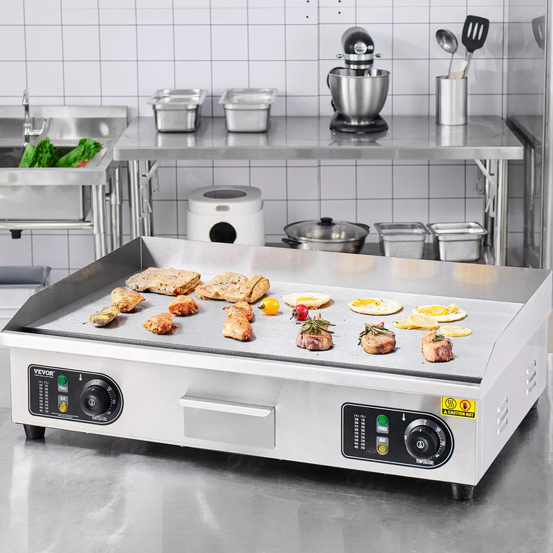 Plancha Électrique Plaque à Snacker Commerciale 4400 W 50-300 °C Réglable
