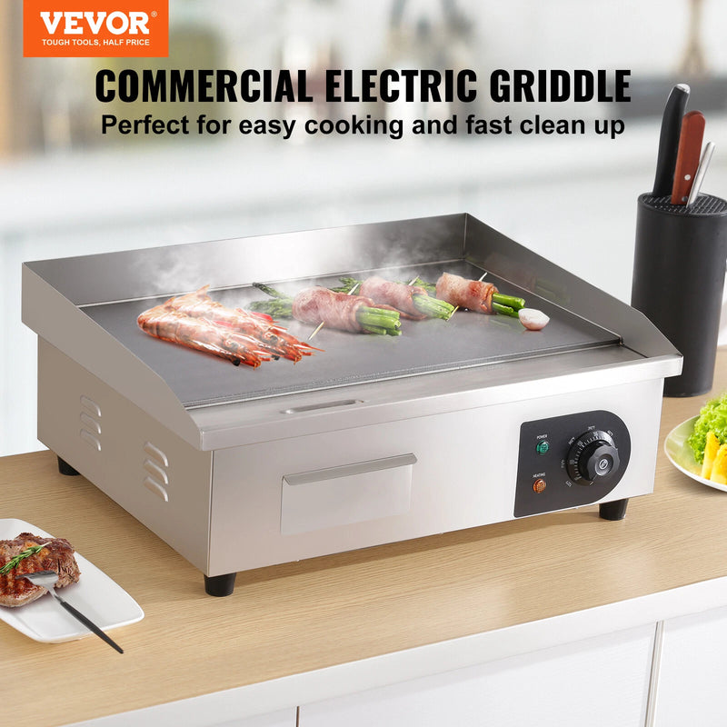 Plancha de Encimera Eléctrica Comercial 3000 W Plancha de Parrilla 54,2 cm