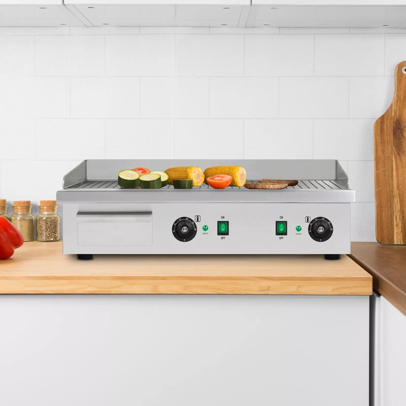 vertes 4400 W Plancha électrique professionnelle nervurée plaque a snacker grill