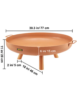 Bol de Feu Extérieur, Acier au Carbone, 77 cm